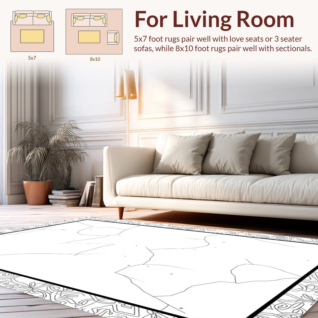 Abstract Textured Geometric Design Rug