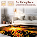 Radiant Fire Petal Starburst Design Rug