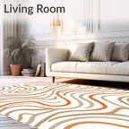 Abstract Wavy Stripe Pattern Design Rug