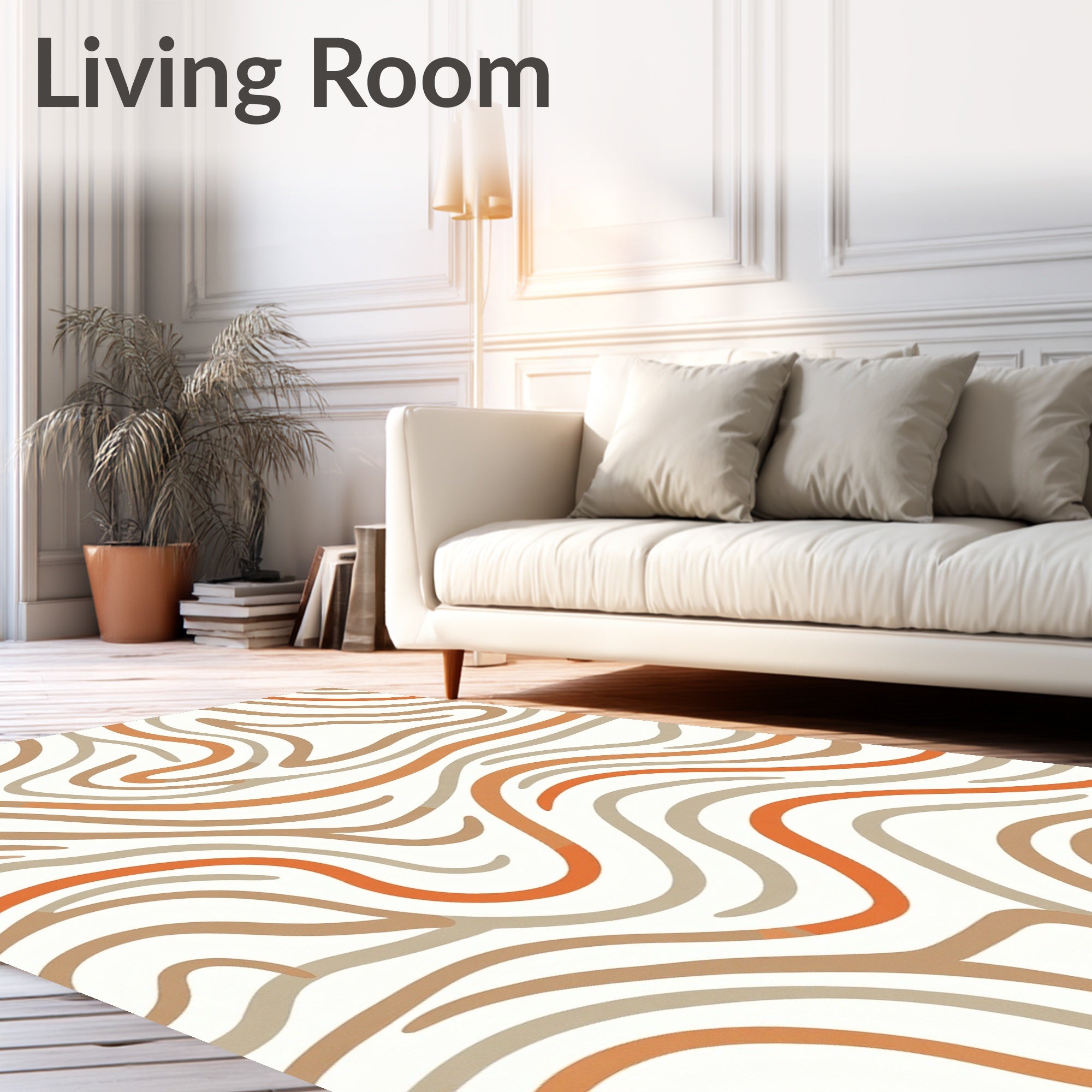 Abstract Wavy Stripe Pattern Design Rug