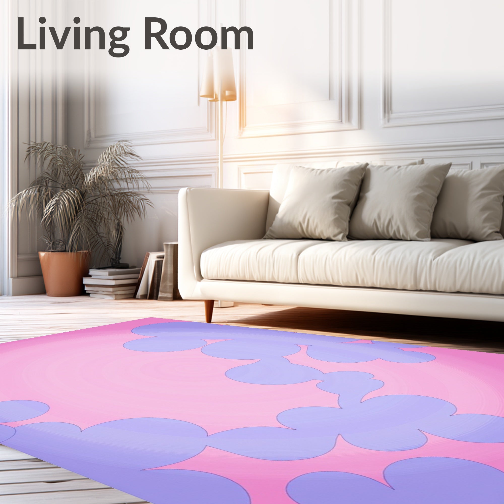 Soft Blurry Cloud Pattern Rug
