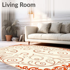 Ornate Flourish Scrollwork Rug