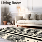 Art Nouveau Feather Stripe Design Rug