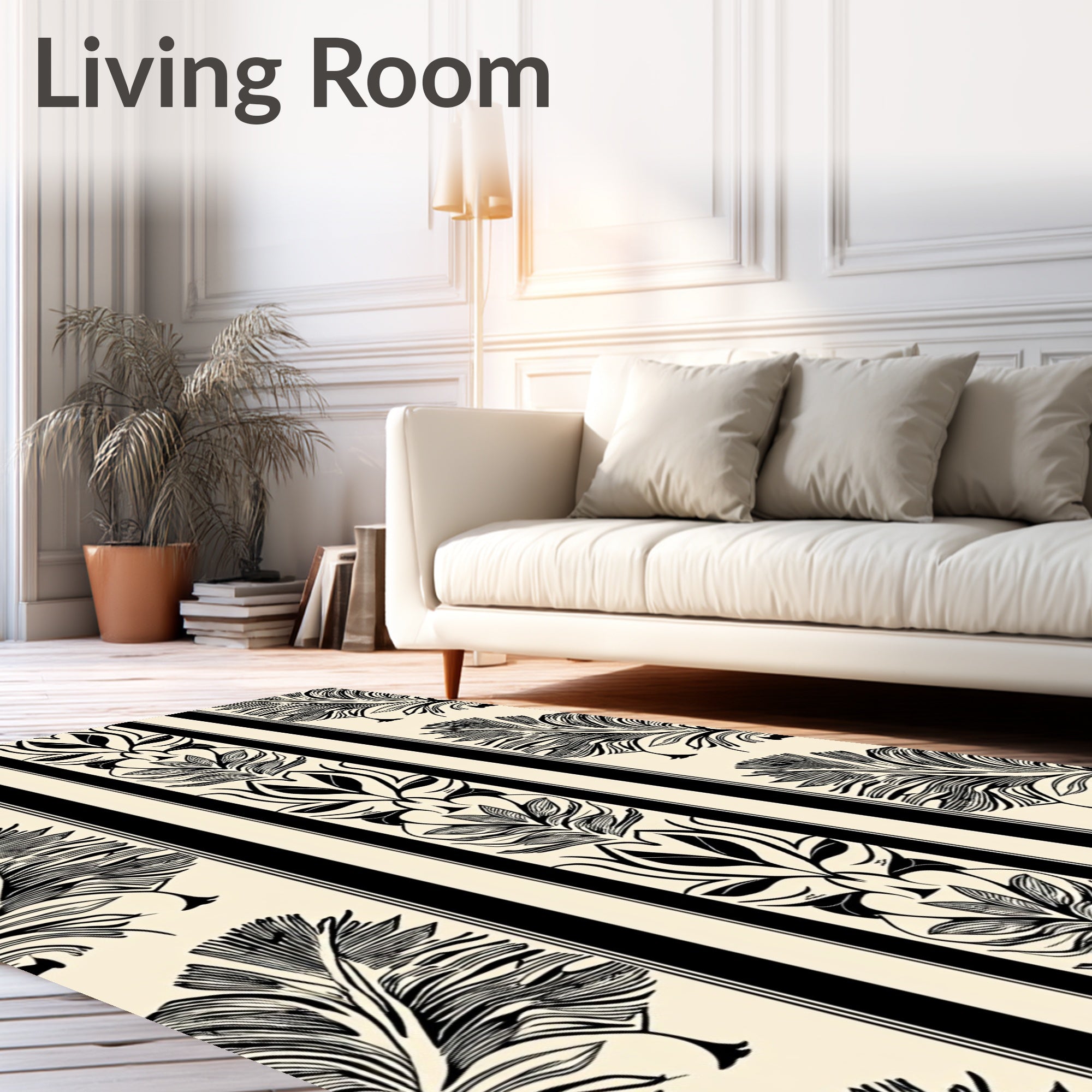 Art Nouveau Feather Stripe Design Rug