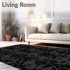 Dark Floral Silhouette Design Rug