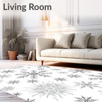 Winter Snowflake Patterned Design Rug