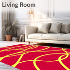 Bold Yellow Wavy Lines Rug