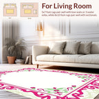Ornate Floral Vine Border Design Rug