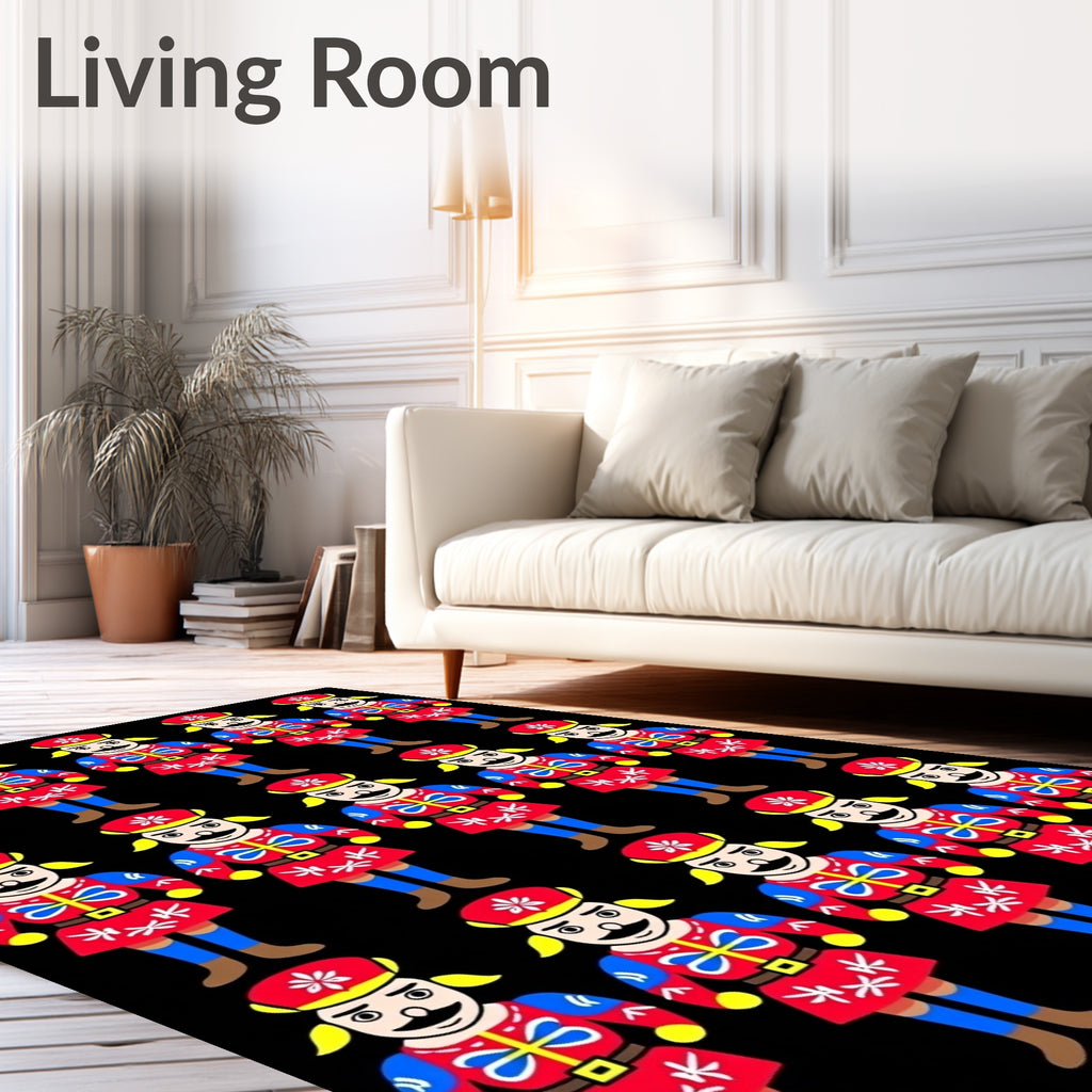 Red Blue Soldier Pattern Rug