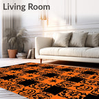 Spooky Jack O Lantern Star Medallion Rug