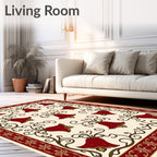 Crimson Bellflower Vine Decorative Rug
