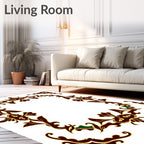 Ornate Floral Scrollwork Design Rug