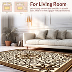Classic Brown Floral Mandala Design Rug