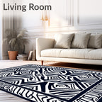 Bold Geometric Zebra Stripe Pattern Rug