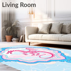 Enchanting Pink Dragon Cloud Frame Rug