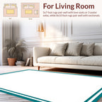Aqua White Double Border Design Rug