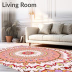 Floral Mandala Patterned Pastel Rug