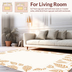 Golden Leaf Patterned Organic Design Rug