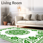 Emerald Floral Medallion Garden Design Rug