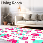 Cute Candy Cupcake Swirl Pattern Rug