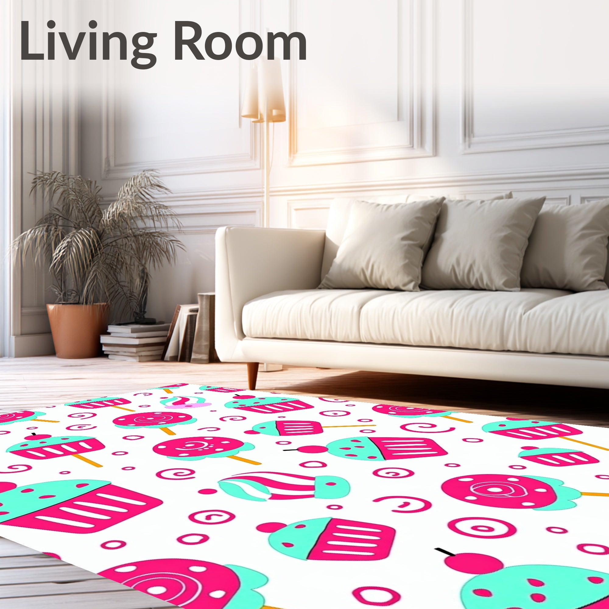 Cute Candy Cupcake Swirl Pattern Rug