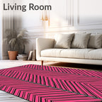 Bold Pink Zebra Stripes Pattern Rug