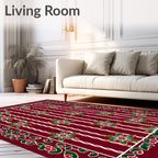 Striped Floral Pattern Rug