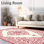 Elaborate Red Floral Pattern Design Rug