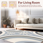 Geometric Waves and Floral Accents Rug