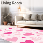 Pink Hearts Pattern Design Rug