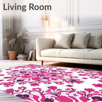 Ornate Pink Floral Mandala Design Rug
