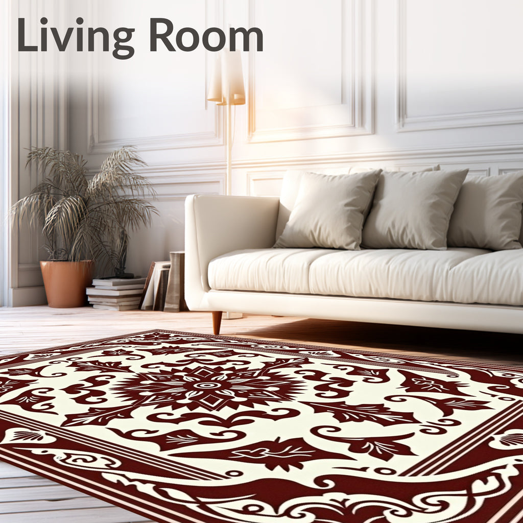 Classic Floral Motif Decorative Rug
