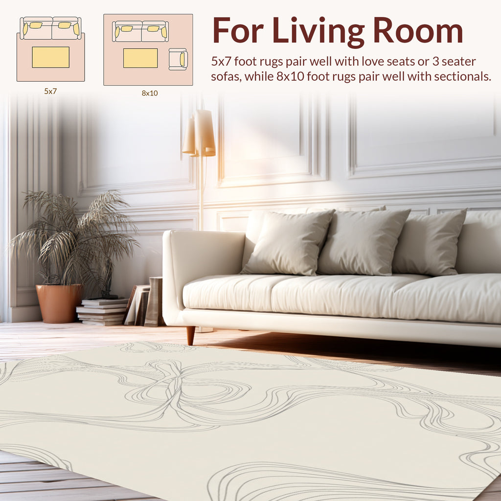 Organic Line Flow Abstract Pattern Rug