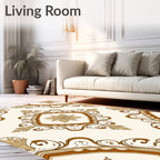 Elegant Diamond Floral Symmetry Rug