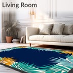 Tropical Leaf Bordered Design Rug