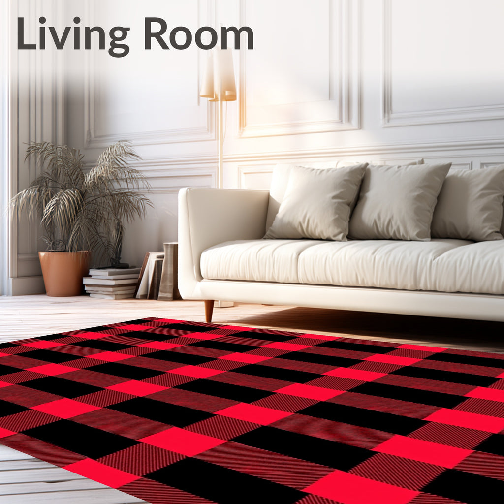 Classic Red Black Buffalo Check Rug