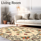 Art Nouveau Floral Symmetry Pattern Rug