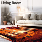 Autumn Forest Path Silhouette Rug