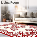 Grand Red Floral Medallion Design Rug