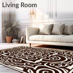 Ornate Scrollwork Mandala Pattern Rug