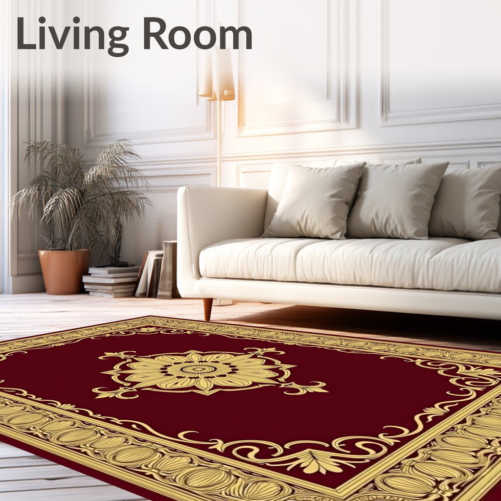 Ornate Floral Scrollwork Pattern Rug