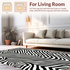 Bold Black White Zebra Stripe Pattern Rug