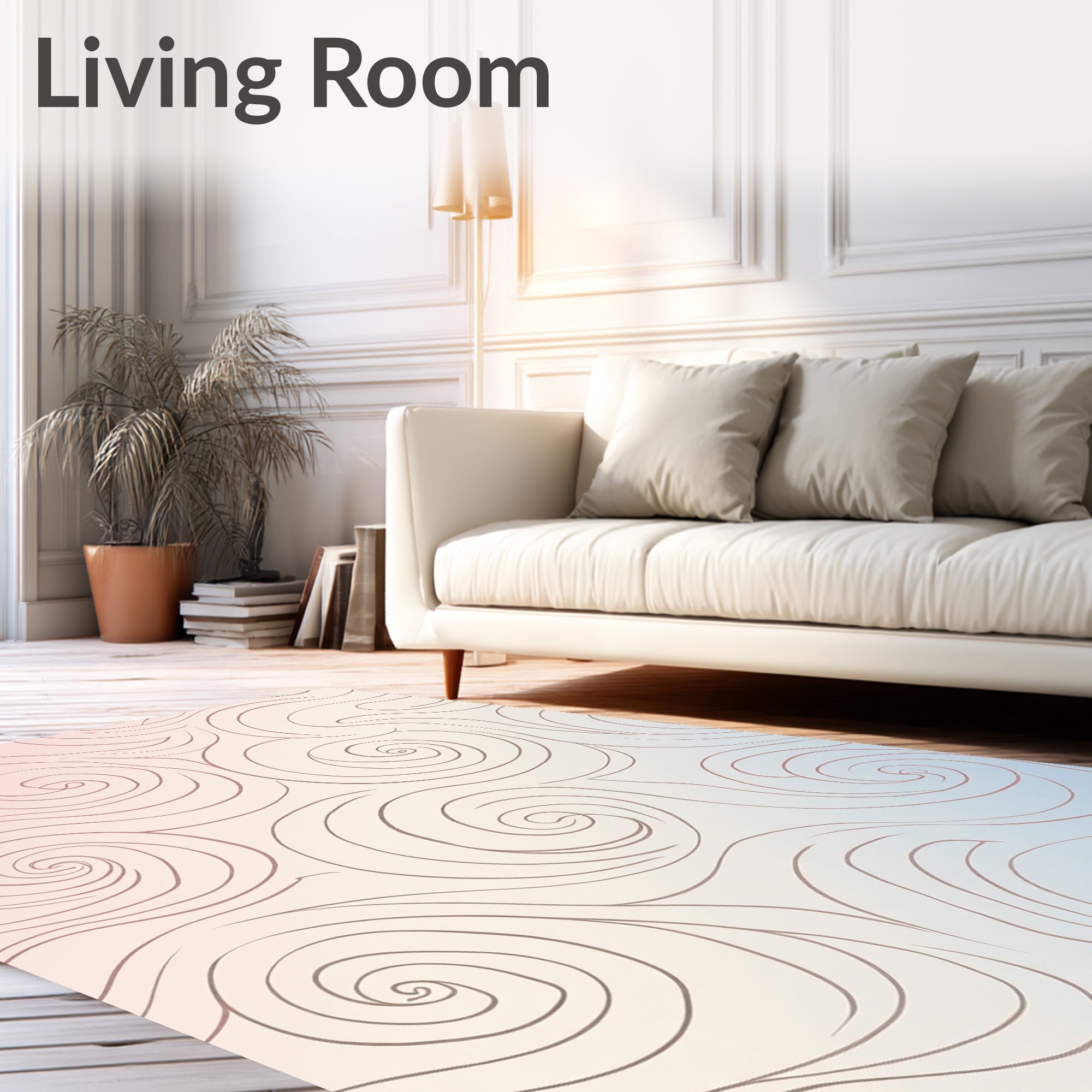 Swirling Pastel Abstract Pattern Rug