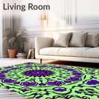 Intricate Symmetrical Mandala Pattern Rug