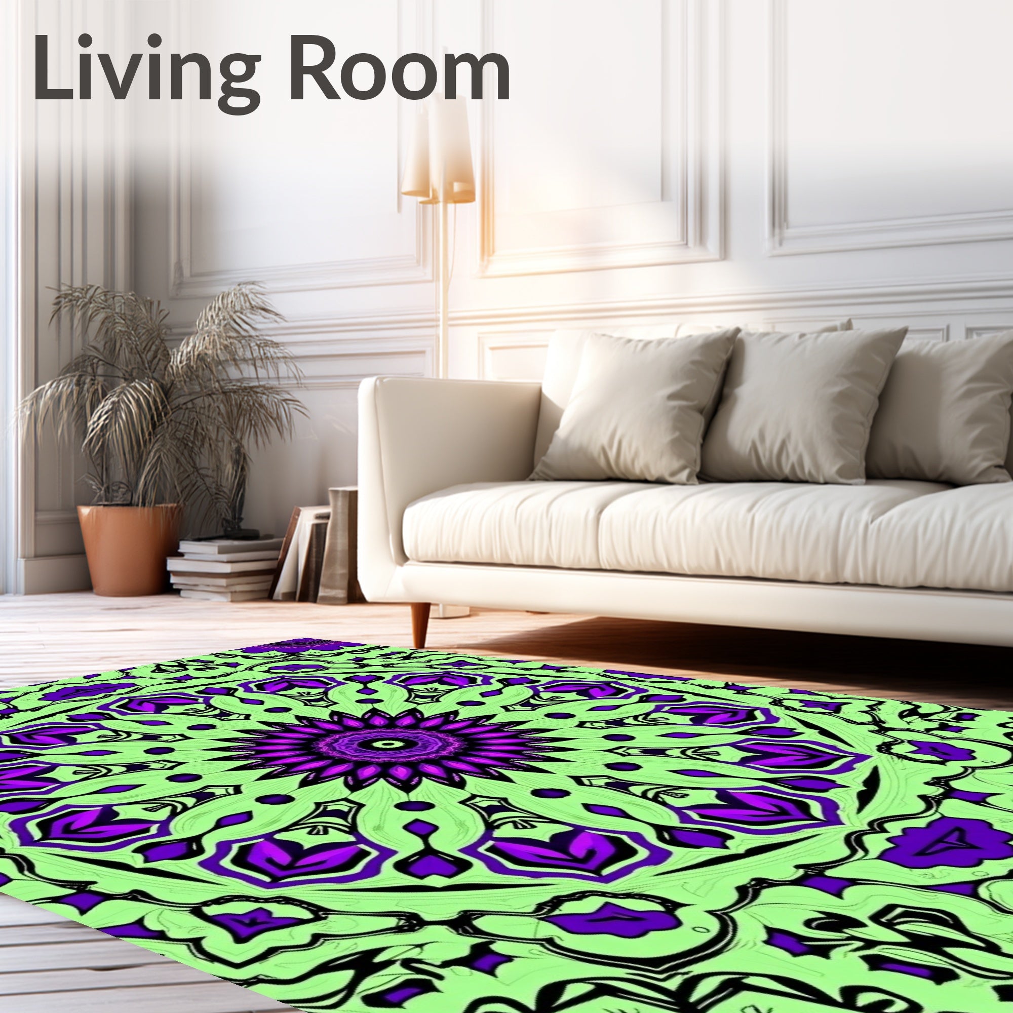 Intricate Symmetrical Mandala Pattern Rug