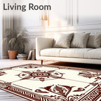 Elegant Dark Floral Medallion Design Rug