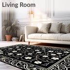Classic Floral Vine Border Design Rug