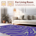 Purple Gray Swirl Pattern Rug