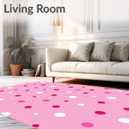 Pink Polka Dot Pattern Design Rug