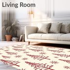 Red Pine Star Pattern Rug